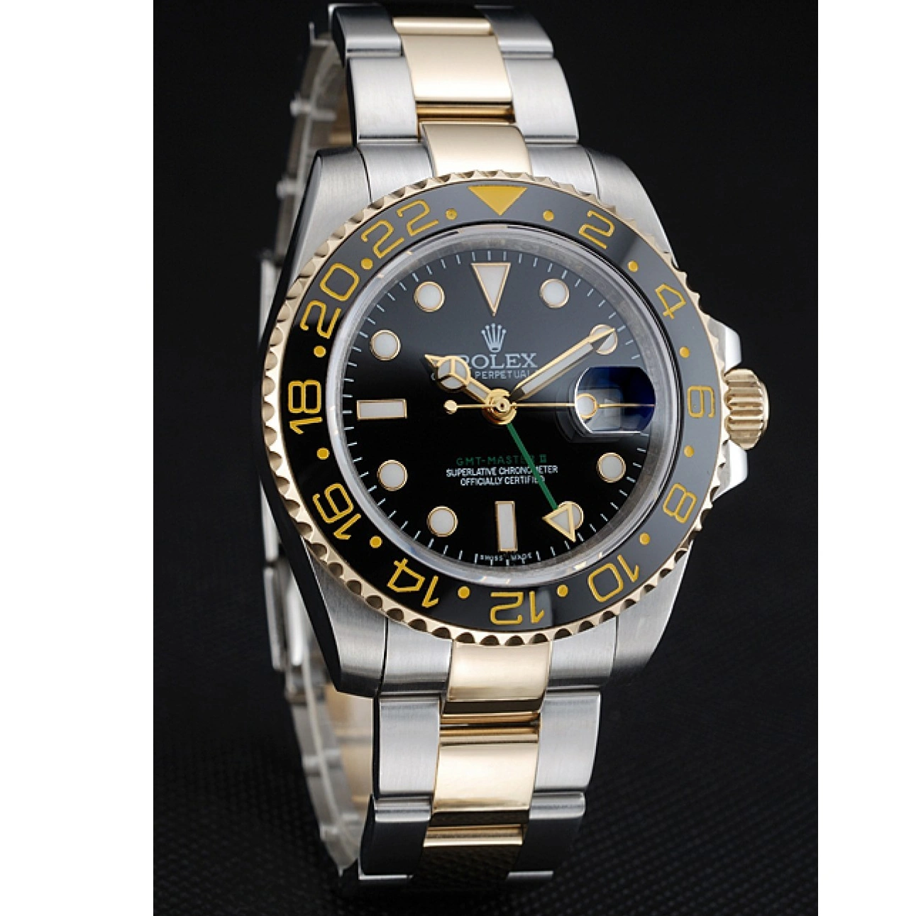 MiroTime 1026 Swiss Rolex GMT Master Black Bezel Black Dial 80295